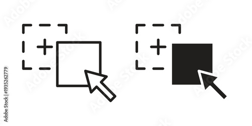 Drag and drop icon. Simple outline style concept. Thin line vector illustration.