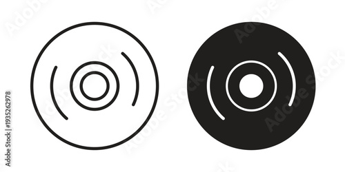 DVD icon. Simple outline style concept. Thin line vector illustration.