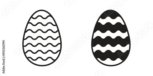 Easter eggs icon. Simple outline style concept. Thin line vector illustration.