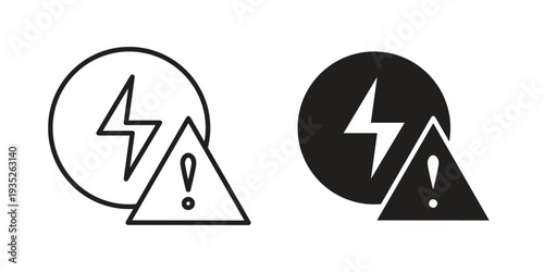 Electric Problem icon. Simple outline style concept. Thin line vector illustration.