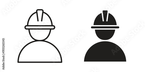 Engineer icon. Simple outline style concept. Thin line vector illustration.