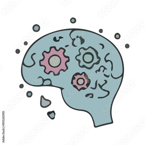 Brain Gears Concept Illustration