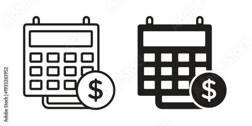 Fiscal year icon. Simple outline style concept. Thin line vector illustration.