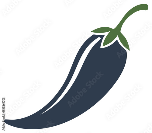 Stylized hot chili pepper vector illustration simple graphic food icon