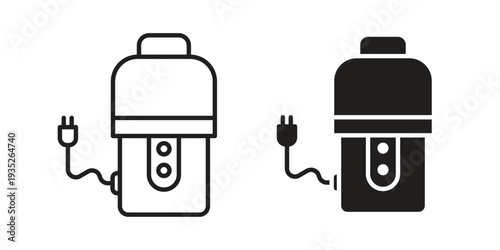 Garbage disposal icon. Simple outline style concept. Thin line vector illustration.