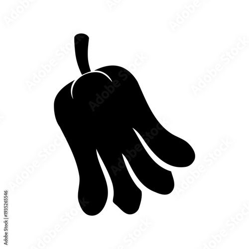 Elegant silhouette of a hanging bellflower bloom, minimalist botanical illustration