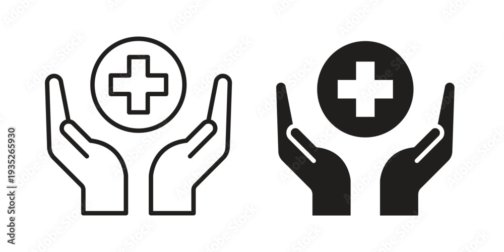 Fototapeta premium Healthcare icon. Simple outline style concept. Thin line vector illustration.