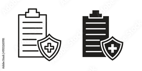 Health insurance icon. Simple outline style concept. Thin line vector illustration.