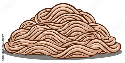 Pile of Ground Chicken Meat Illustration for Cooking Ingredients and Raw Food