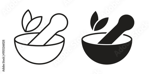 Herbal medicine icon. Simple outline style concept. Thin line vector illustration.