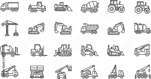 Professional line icon set for personal growth, career success, business development, education, mental health, leadership, and motivational achievement concepts.