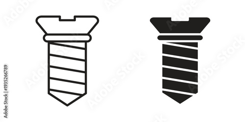 Implant Fixture icon. Simple outline style concept. Thin line vector illustration.