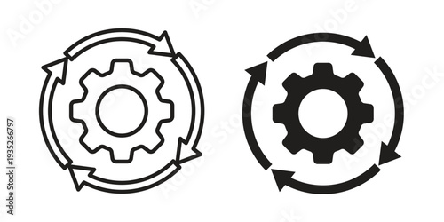 Implementation icon. Simple outline style concept. Thin line vector illustration.