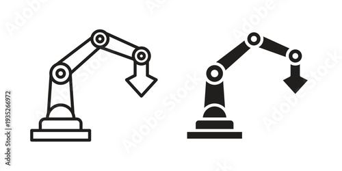 Industrial robot icon. Simple outline style concept. Thin line vector illustration.