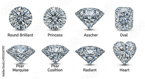 Stunning collection of diamond cuts for luxury jewelry design