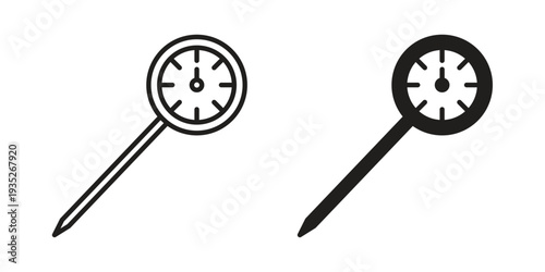 Kitchen thermometer icon. Simple outline style concept. Thin line vector illustration.