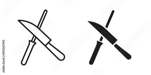 Knife sharpener icon. Simple outline style concept. Thin line vector illustration.