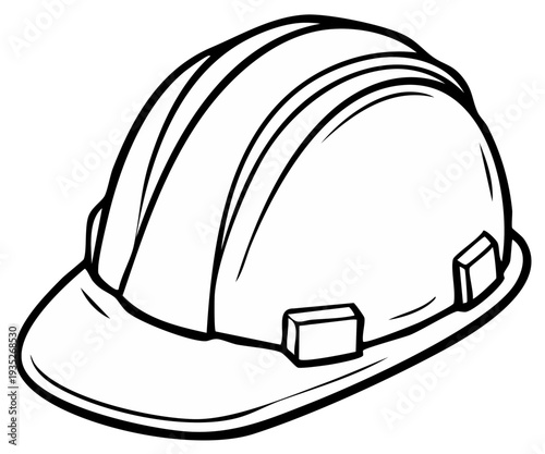 Safety First: Detailed Illustration of a Hard Hat for Construction and Workplace Safety