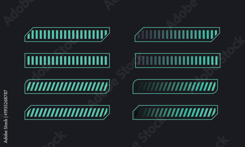 ネオン調デザインのプログレスバーインジケーターセット