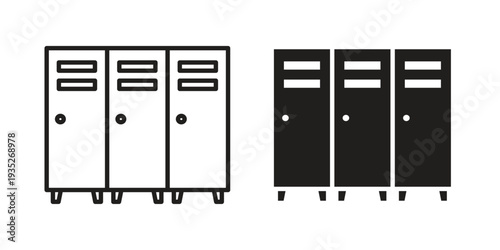 Locker icon. Simple outline style concept. Thin line vector illustration.