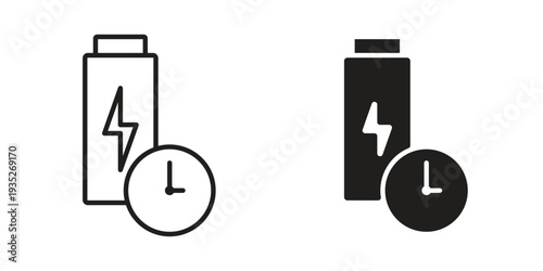 long battery life icon. Simple outline style concept. Thin line vector illustration.
