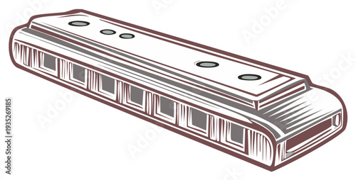 Musical instrument harmonica vector illustration