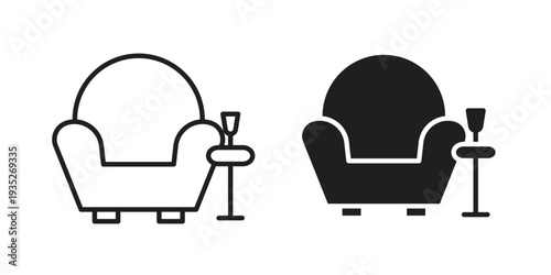 Lounge icon. Simple outline style concept. Thin line vector illustration.