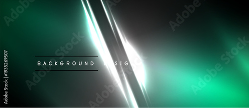 Abstract background features glowing lines, dark teal hues, sleek design. Modern aesthetic suitable for digital projects.
