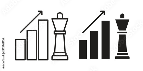 Marketing strategy icon. Simple outline style concept. Thin line vector illustration.