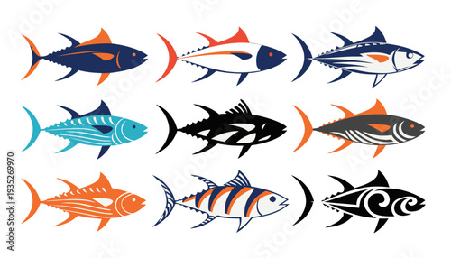 Detailed Realistic Tuna Fish Illustration for Seafood Branding