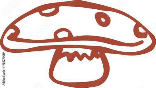 set of whimsical hand drawn mushroom, fungi clipart collection