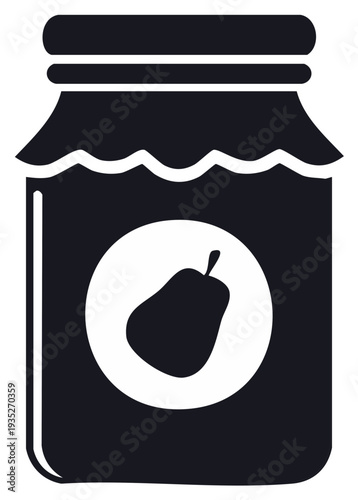 Preserved Pear Jar Graphic Icon Homemade Food Preservation Sweet Flavor