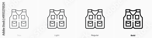high visibility vest icon. Thin, Light, Regular And Bold style design isolated on white background