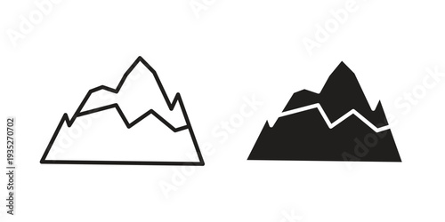 Mountain icon. Simple outline style concept. Thin line vector illustration.