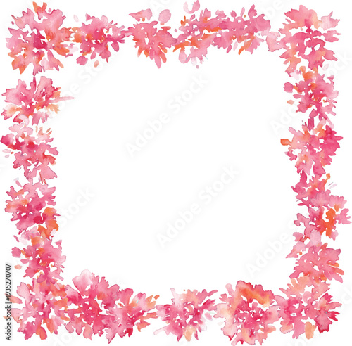 水彩画。水彩タッチのカーネーションベクターイラスト。母の日のカーネーションフレーム素材。Watercolor painting. Watercolor carnation vector illustration. Carnation frame material for Mother's Day.