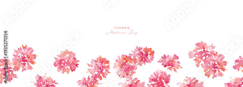 水彩画。水彩タッチのカーネーションベクターイラスト。母の日のカーネーションフレーム素材。Watercolor painting. Watercolor carnation vector illustration. Carnation frame material for Mother's Day.