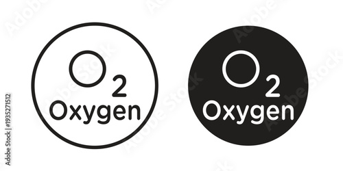 Oxygen O2 icon. Simple outline style concept. Thin line vector illustration.