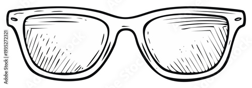Classic Sunglasses Hand Drawn Sketch Style