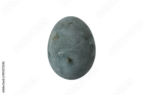 Quadro em tela Large gray stone egg placed on a white background with no additional objects pre
