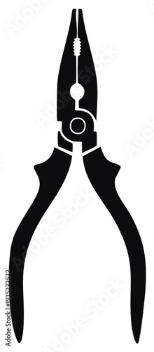 Pliers Silhouette Showing Gripping Tool Jaws with Handles for Repair Craftsmen