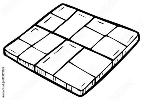 Geometric Paving Stone Pattern Illustration in Black and White
