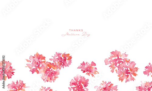 水彩画。水彩タッチのカーネーションベクターイラスト。母の日のカーネーションフレーム素材。Watercolor painting. Watercolor carnation vector illustration. Carnation frame material for Mother's Day.
