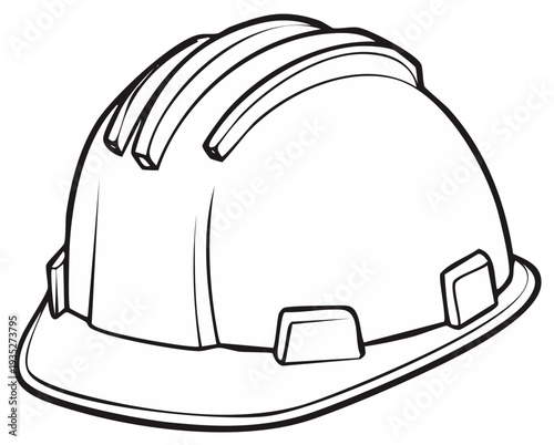 Hard hat construction safety drawing illustration for work helmet protection