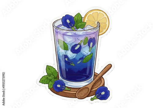 Refreshing Assorted Tea Drinks with Ice and Fresh Ingredients