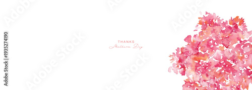 水彩画。水彩タッチのカーネーションベクターイラスト。母の日のカーネーションフレーム素材。Watercolor painting. Watercolor carnation vector illustration. Carnation frame material for Mother's Day.