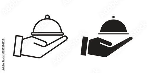 Restaurant Tray icon. Simple outline style concept. Thin line vector illustration.