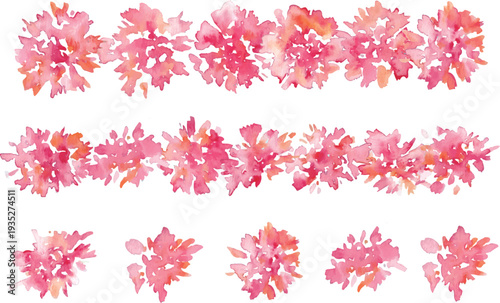 水彩画。水彩タッチのカーネーションベクターイラスト。母の日のカーネーションフレーム素材。Watercolor painting. Watercolor carnation vector illustration. Carnation frame material for Mother's Day.