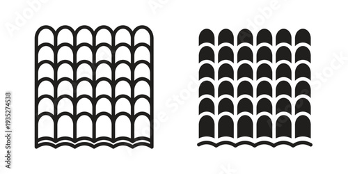 Roof tile icon. Simple outline style concept. Thin line vector illustration.