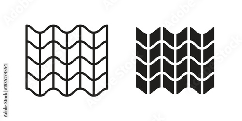 Roof tile icon. Simple outline style concept. Thin line vector illustration.