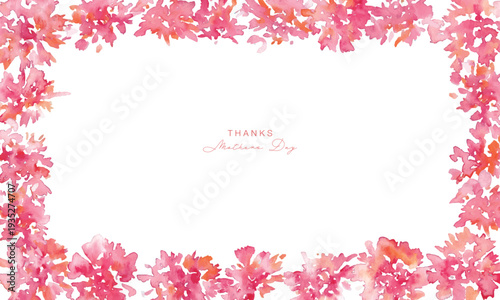 水彩画。水彩タッチのカーネーションベクターイラスト。母の日のカーネーションフレーム素材。Watercolor painting. Watercolor carnation vector illustration. Carnation frame material for Mother's Day.